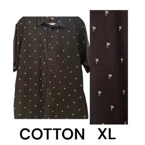 H&M Men's Shirt Sz XL Palm Trees Tropical Vacation Holiday Short Sleeves